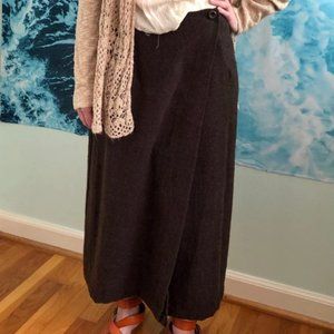 Black Floral Laced Midi Skirt (M) (The Limited)